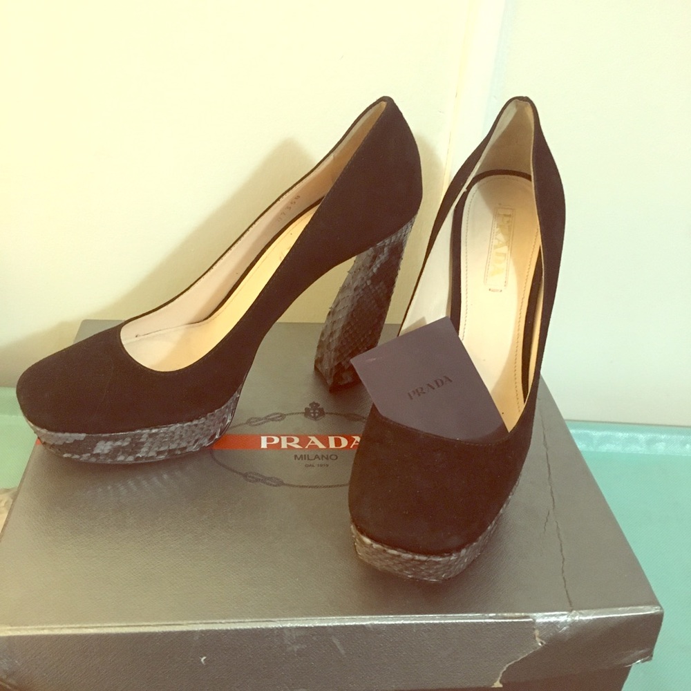 Prada snake skin heels